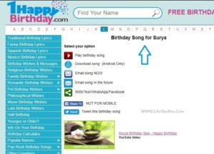 happy birthday song generators with name