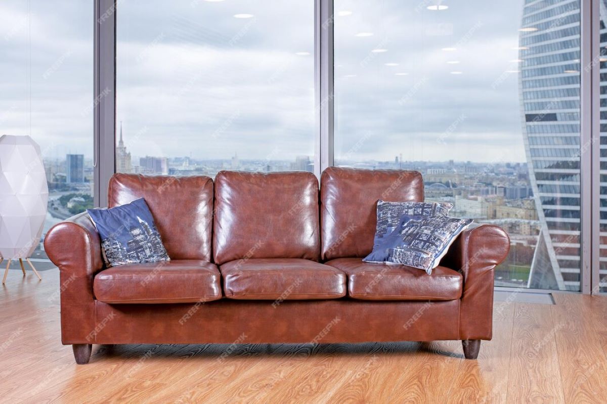 leather three seat sofas